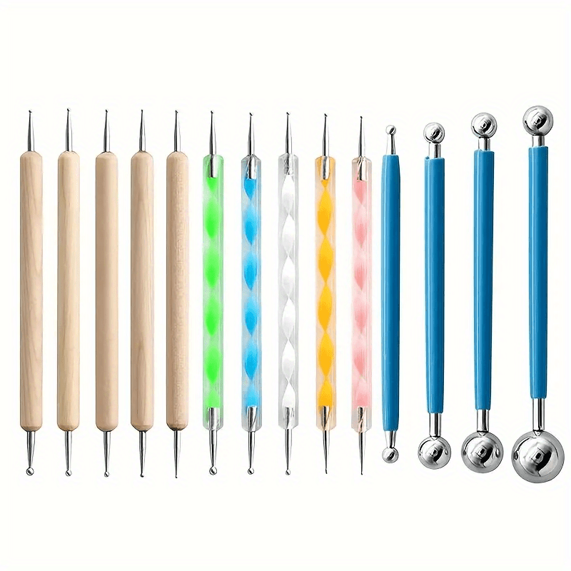 9Pcs Dotting Tools Ball Styluses for Rock Painting, Pottery Clay Modeling  Embossing Art Mandela Dotting Tool