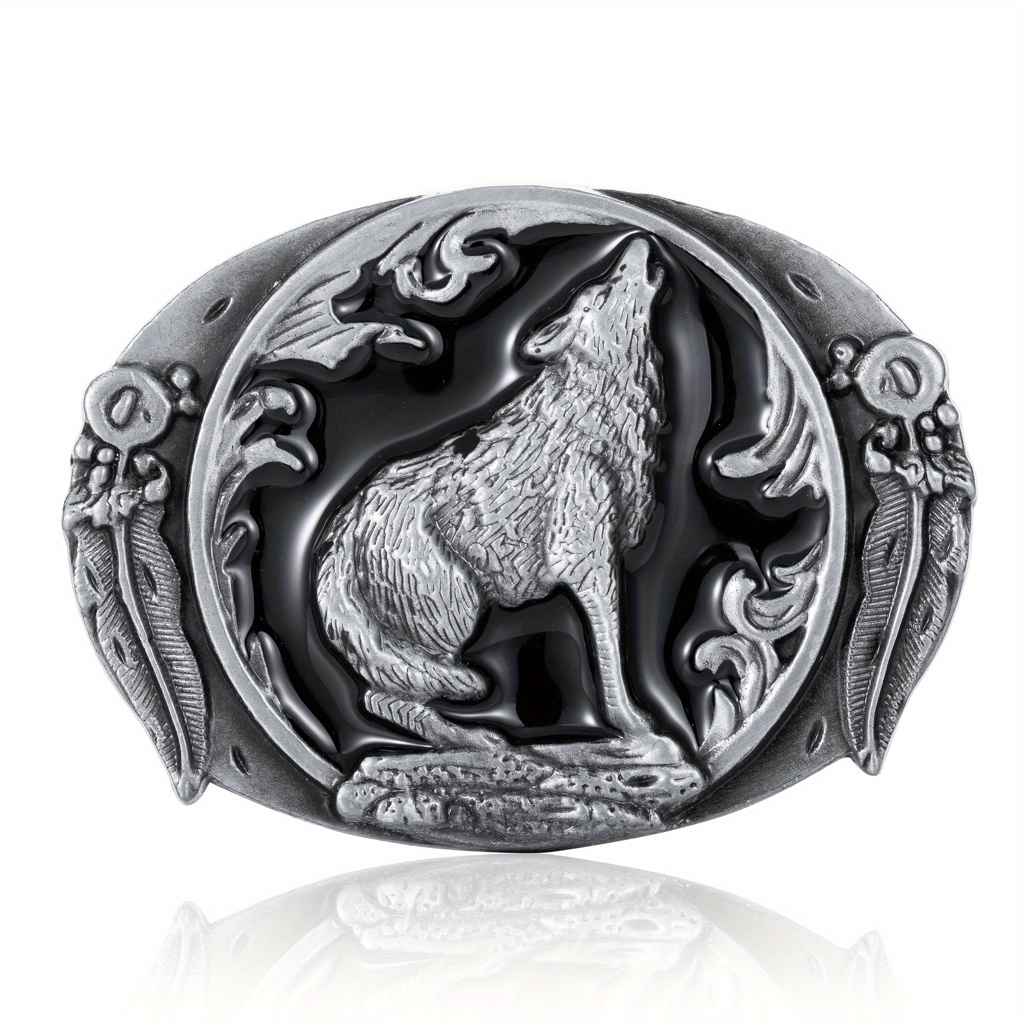 Men's Western Cowboy Belt Buckle Domineering Wolf Design Temu Australia