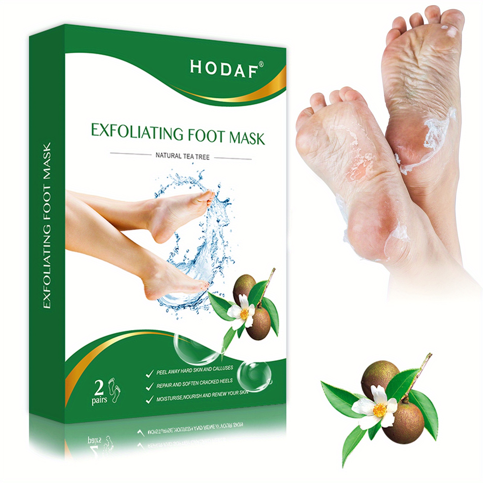 Tea Tree Foot Peel Mask For Dead Skin Callused and Cracked Heels Foot Mask  Removes Rough