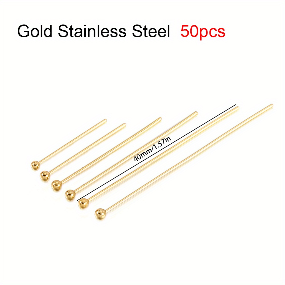 Stainless Steel Ball Head Pins Needles For Beads Earring - Temu