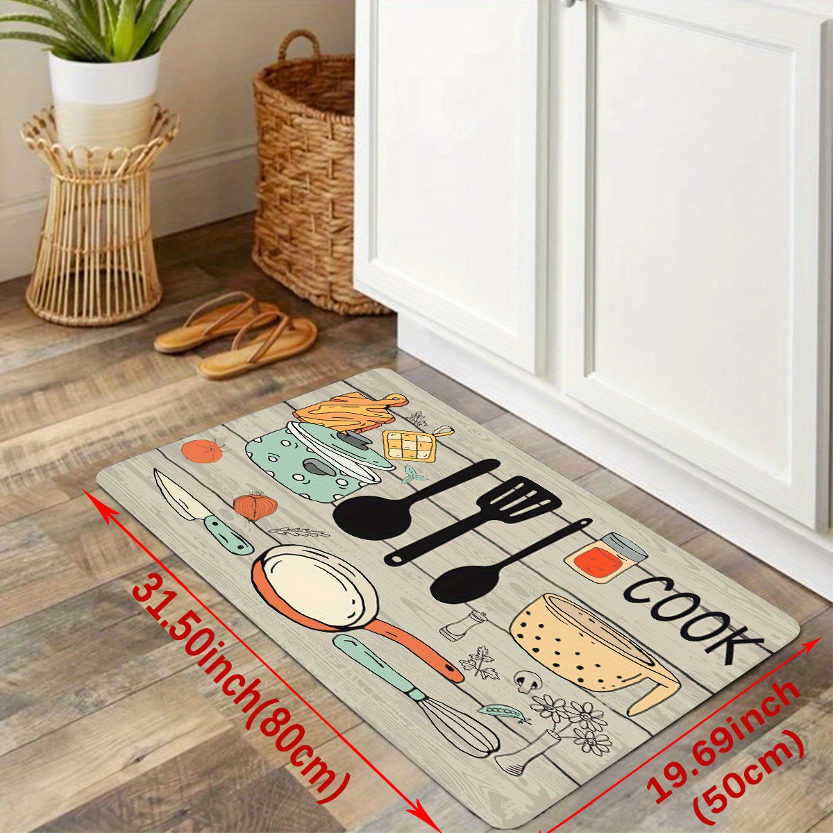 Vive Comb Anti-Fatigue Kitchen Mat & Rug - Set of 2 Cushioned Non-Slip Kitchen Floor Mats, Great for Use in Front of Sink, Runner Rugs for Home, Office, Laundry