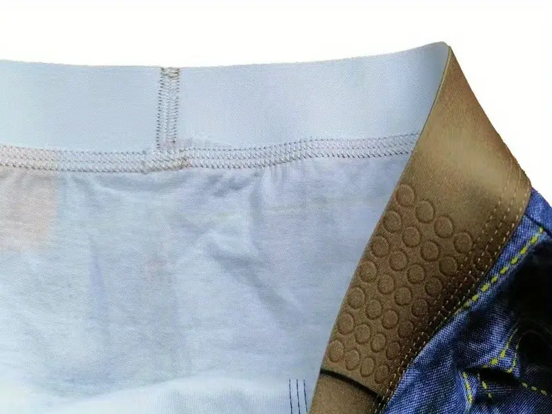 Men's Fashion Cotton 3d Denim Leather Belt Print Boxer - Temu