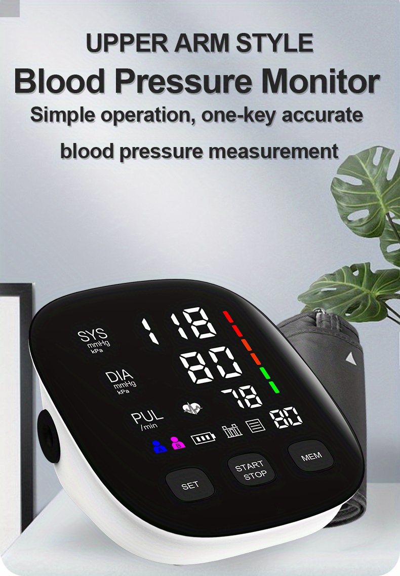 URION Blood Pressure Monitor Upper Arm Large LED Backlit Screen