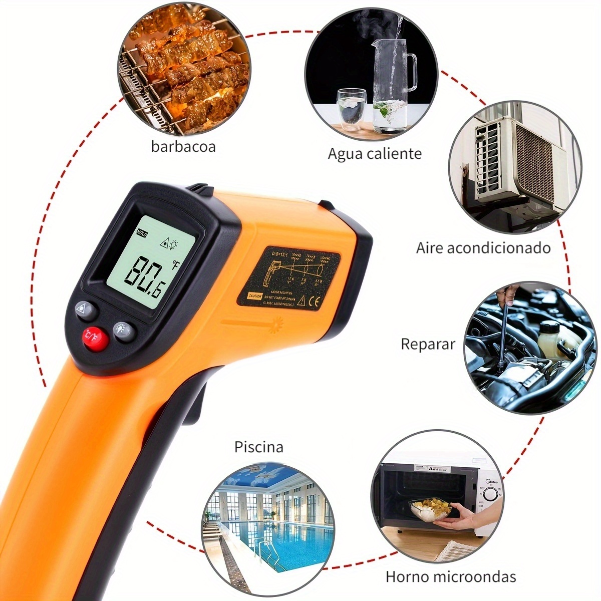 Termometro Digital Industrial Medidor De Temperatura Laser BBQ Cocina  Pistola US