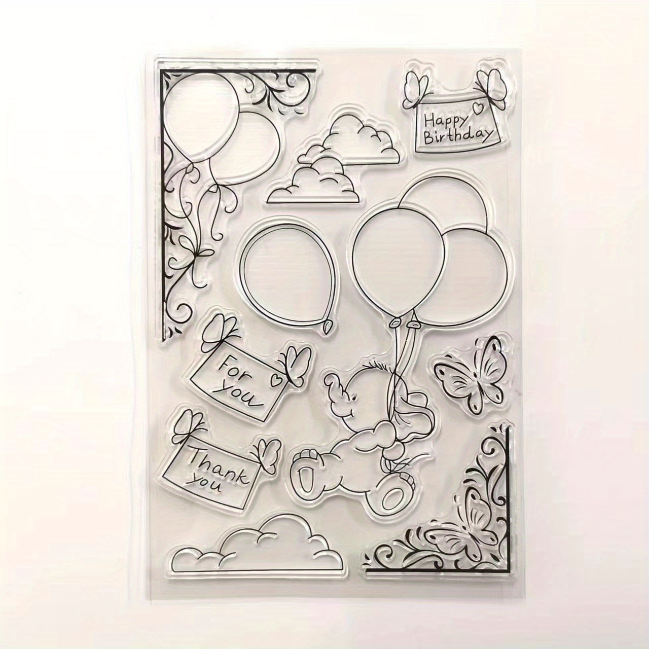 Bear Happy Birthday Clear Stamps Rubber Stamp Card Making - Temu