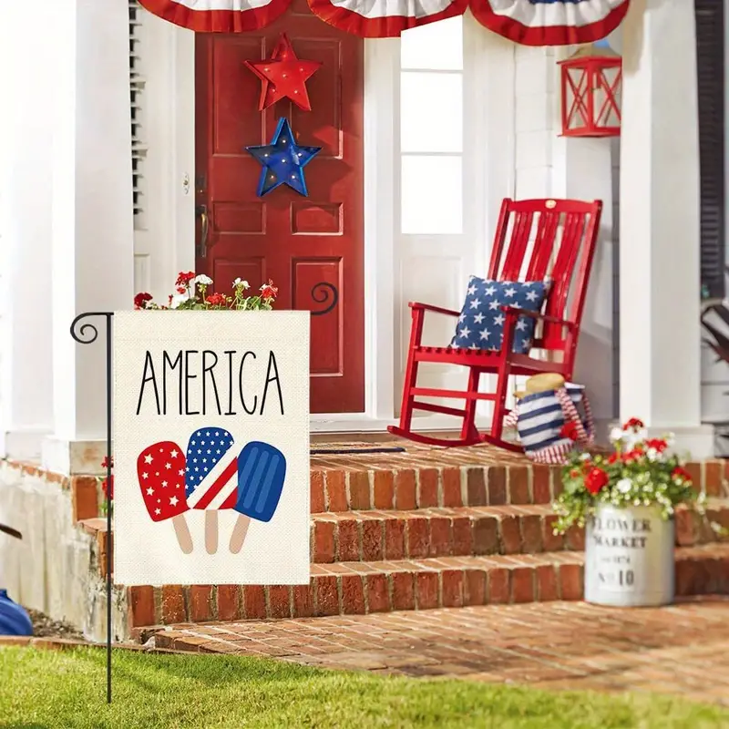 1pc colorlife american stars and stripes popsicle garden flag double sided outside usa patriotic 4th of july independence memorial day yard outdoor decoration 12 x 18 inch 28 x 40 inch no flagpole details 1