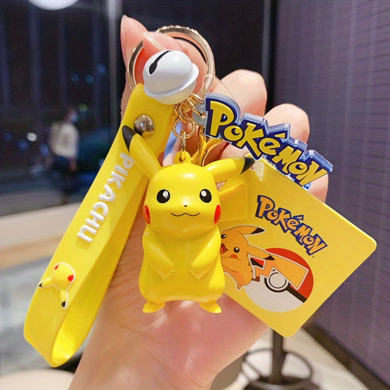 Porte-clés avec figurine d'action Pokémon, Pikachu,Carapuce et