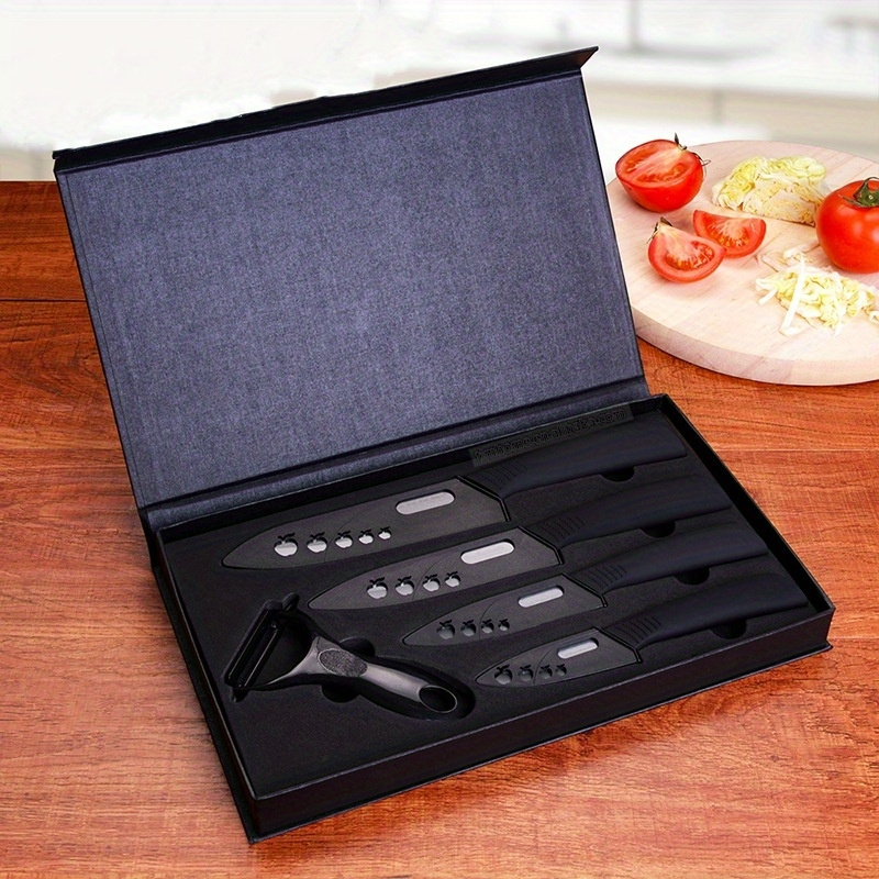 Source 5pcs Kitchen Fruit Paring Knife Black Ceramic Blade Ceramic Knife  Set with 3 4 5 6 Knives Peeler on m.