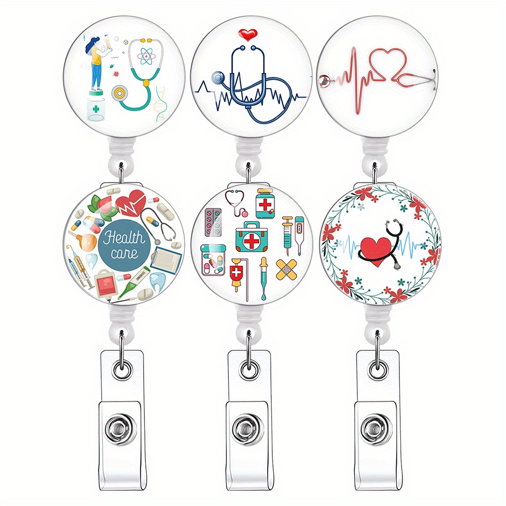  Medical Badge Reels Retractable with Alligator Clip