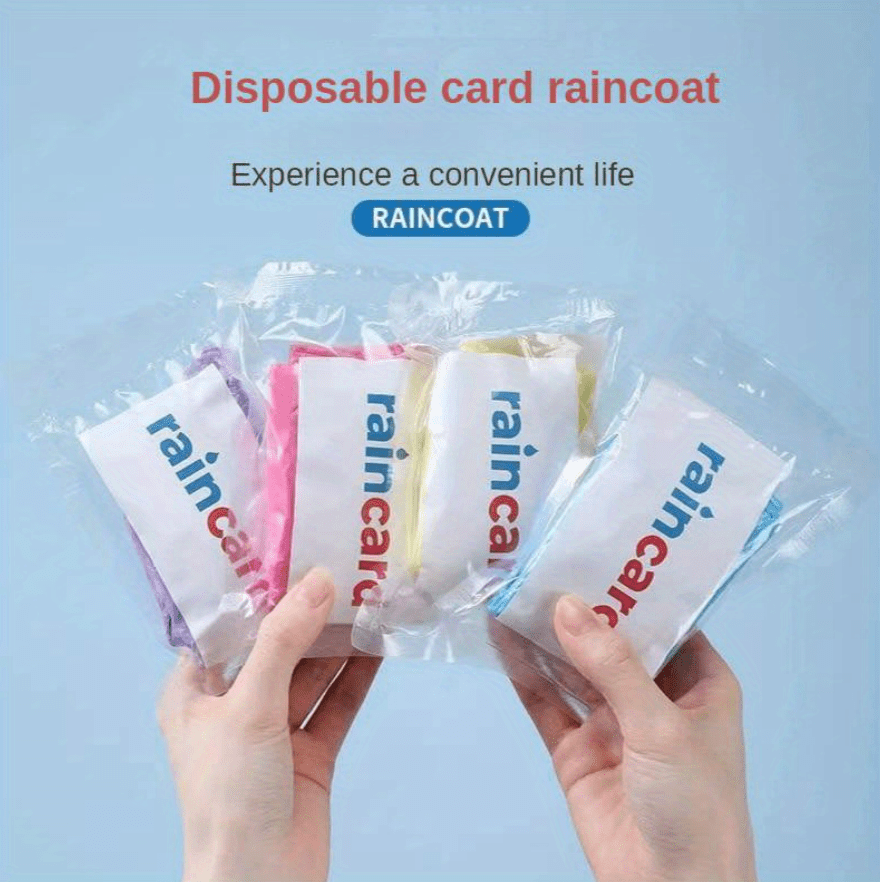 5pcs waterproof portable rain ponchos for outdoor activities convenient and disposable details 0