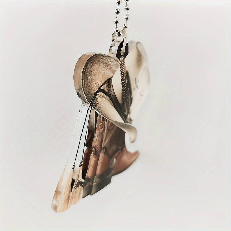 2d Acrylic Decorative Pendant White Hat Boot Car Accessories Interior