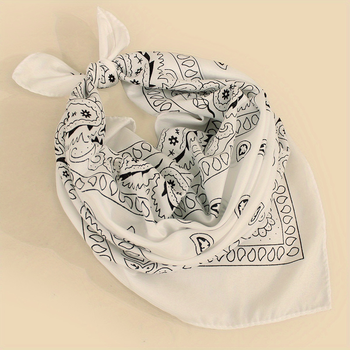 Bandana Nera Stampa Paisley Semplice Classico Foulard - Temu