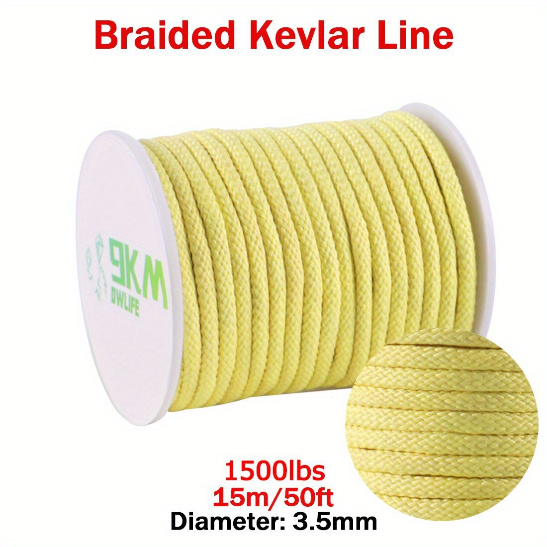 9KM 40~1500lb Braided Kevlar Fishing Assist Line, Wear-Resistant Braided  Flying Kite String, Refractory Fishing Line Accessories, 0.4~3.5mm