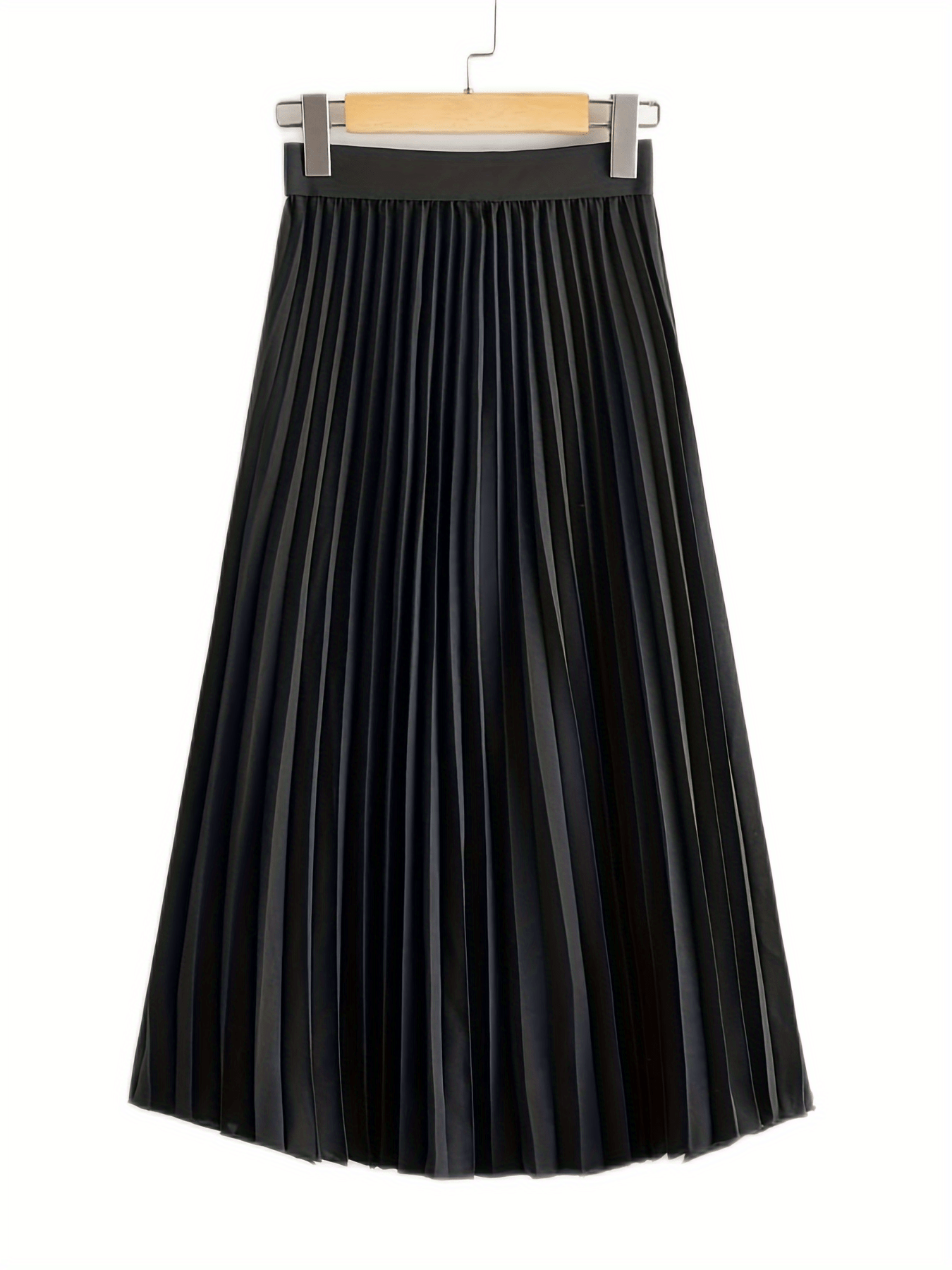 Solid Pleated Skirts Elegant High Waist Summer Midi Skirts Temu 9538