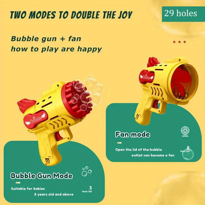 29 Holes Bubble Gun Brinquedos Soap Bubbles Machine para crianças