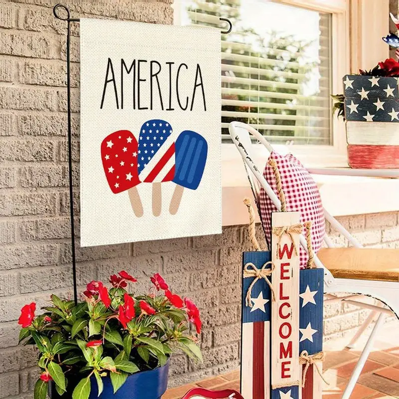 1pc colorlife american stars and stripes popsicle garden flag double sided outside usa patriotic 4th of july independence memorial day yard outdoor decoration 12 x 18 inch 28 x 40 inch no flagpole details 3