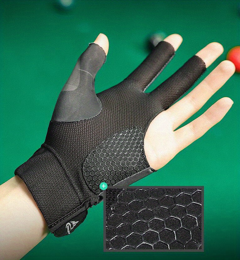 1pc Joueur Professionnel De Billard Gants, Léger Et Respirant Trois-doigt  Exposé Gants, Tennis De Table Anti-dérapant Gants De Snooker, Paquet Unique  - Temu Belgium