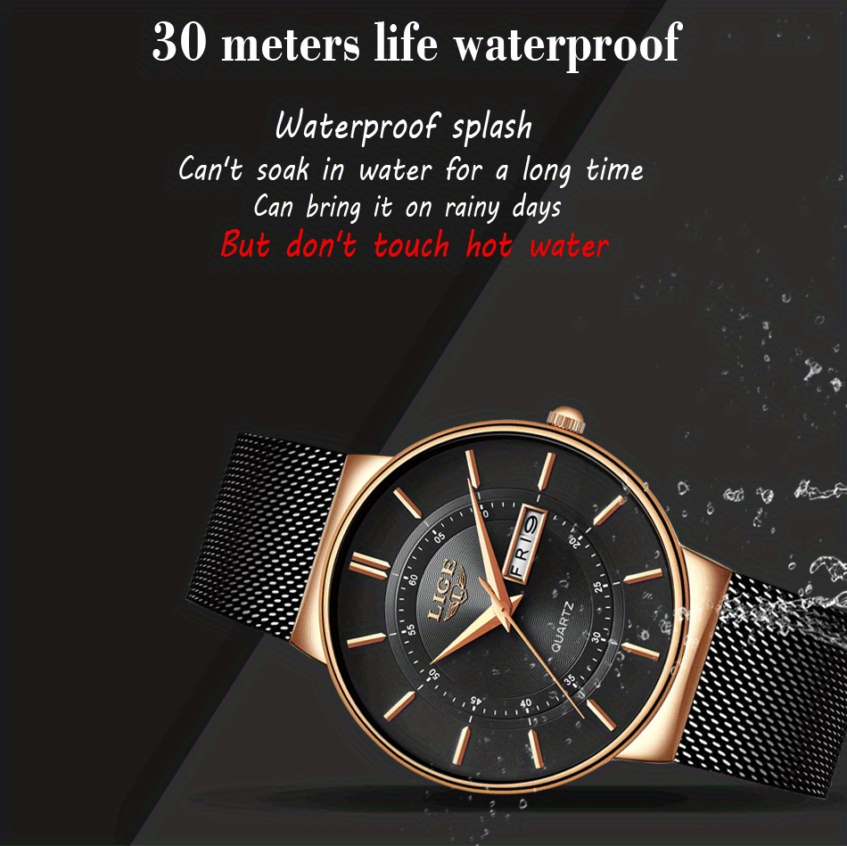 Relogio Masculino Lige 新しいメンズ腕時計トップブランドの高級超薄 