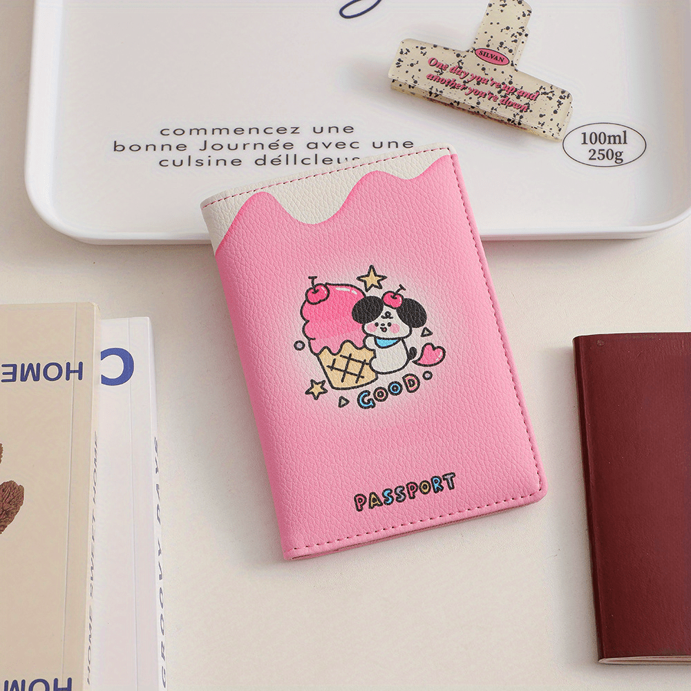 Cartoon Travel Passport Holder, Cute Passport Cover - Temu