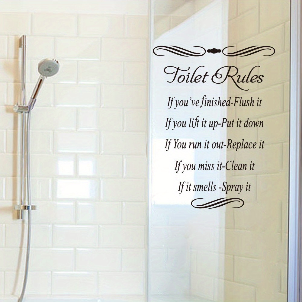 Toilet Rules Toilet Seat Sticker Decorative Toilet Lid Decal - Temu