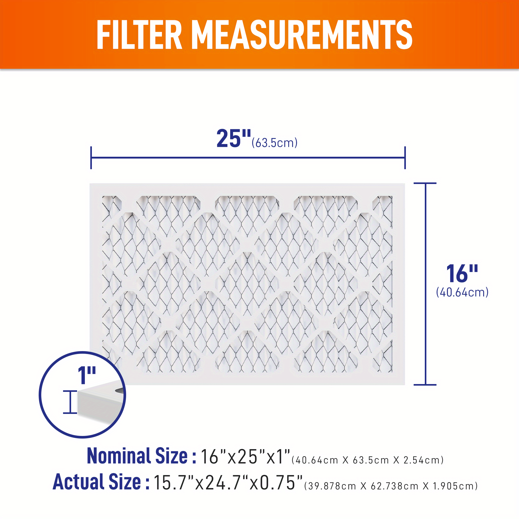 6pcs 16x25x1 merv 8 merv 11 merv 13 pleated air filter ac furnace hvac filter details 1