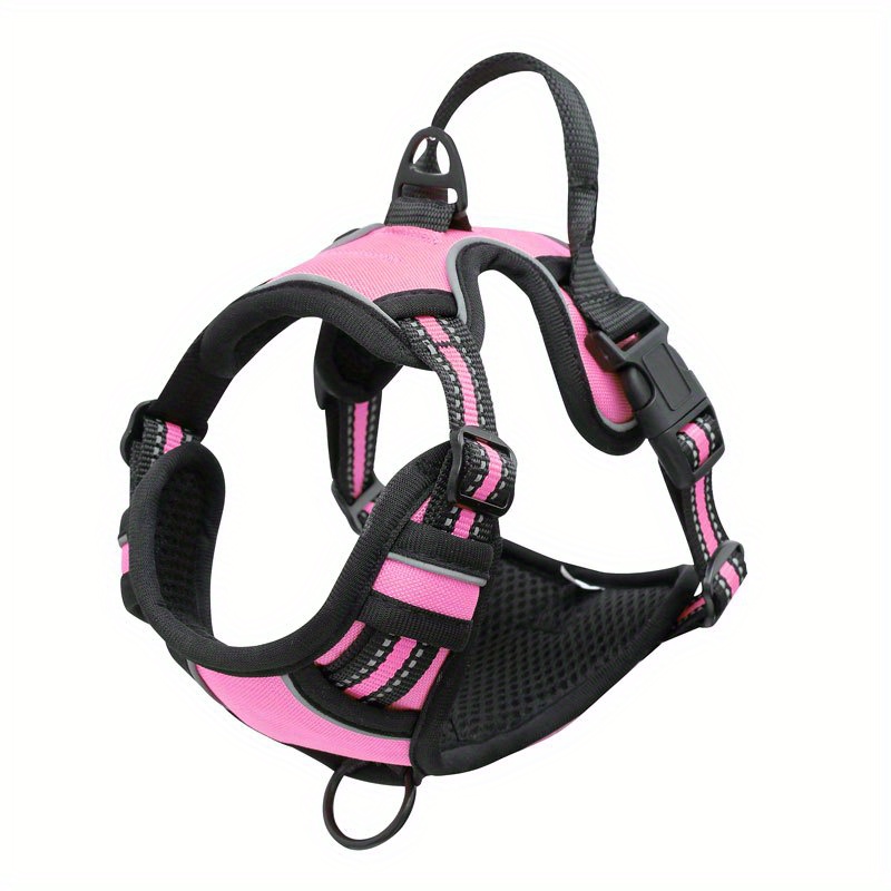 TEMU 1pc No-pull Dog Harness, Adjustable Dog Vest Harness For Easy Walking With Reflective Strips, Durable Oxford Material, Suitable For Medium And