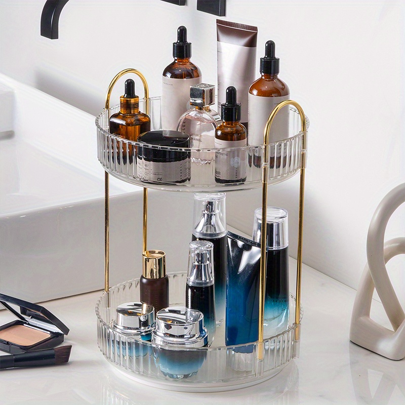 360° Rotating Makeup Organizer, Countertop Spinning Bathroom Organizer,  Cosmetic Holder Shelf, Make Up Organizers And Storage For Bedroom,  Transparent - Temu United Arab Emirates