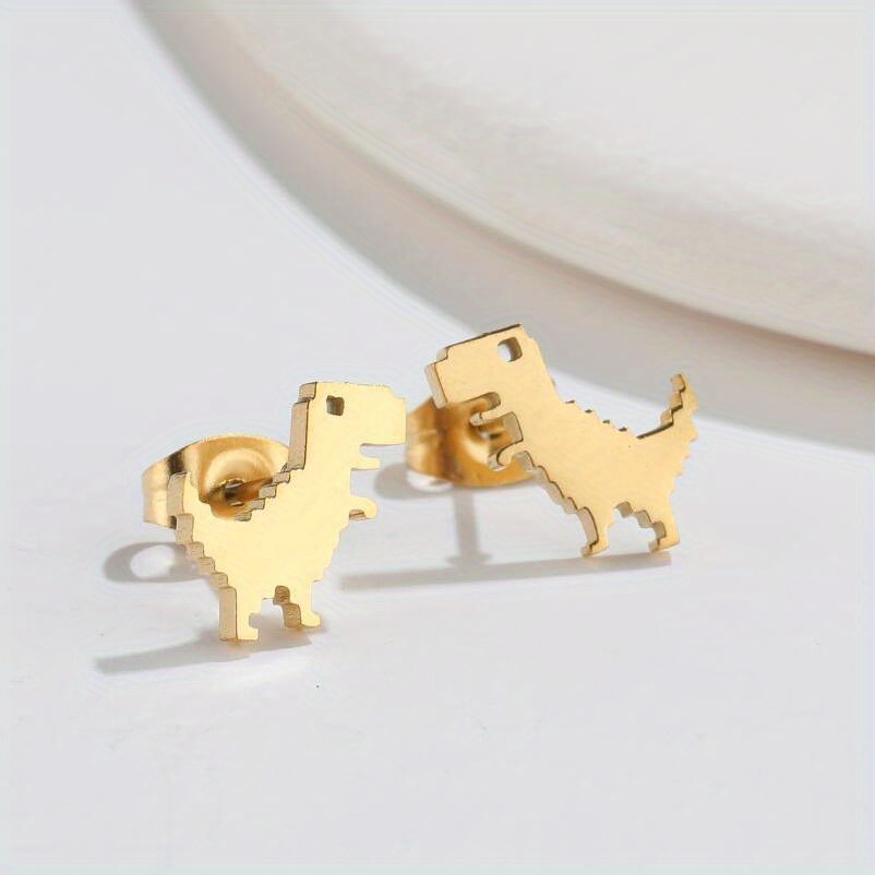 Men's Mini Dinosaur Stainless Steel Stud Earrings