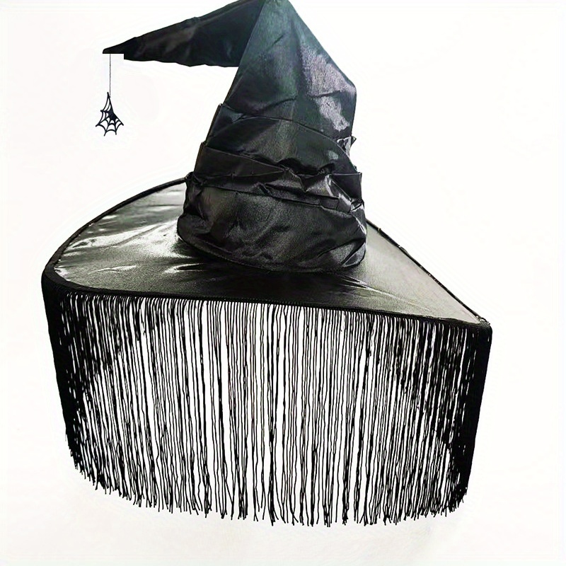 Gothic Tassel Witch Hat Halloween Costume Accessory