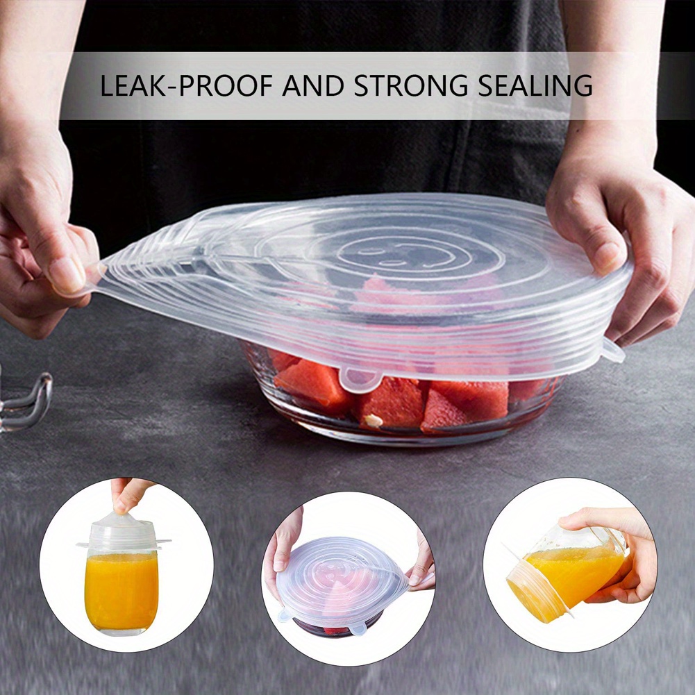 Reusable Airtight Food Wrap Silicone Covers Keeping Fresh