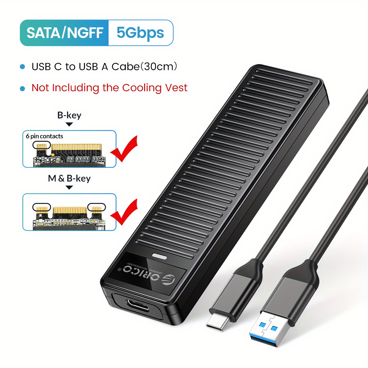 Boîtier Externe SSD M.2 USB-C USB 3.1 Gen2 10Gbps 2280 PCI-E M2 M