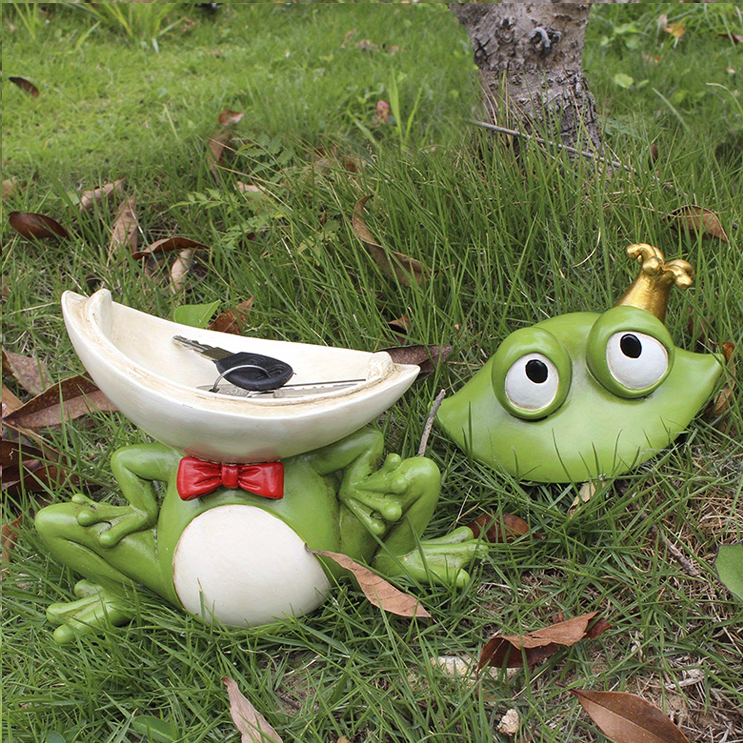 Frog Statue Key Hider Cute Frog Ornament Garden Yard Patio Temu