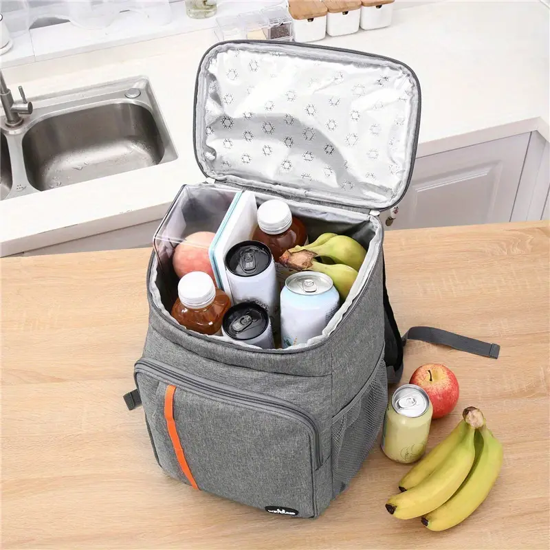 1pc cooler bag heavy duty oxford fabric cooler backpack waterproof leakproof insulation outdoor tote bag for beach picnic school office travel accessories beach accessories kitchen accessories home kitchen items details 6