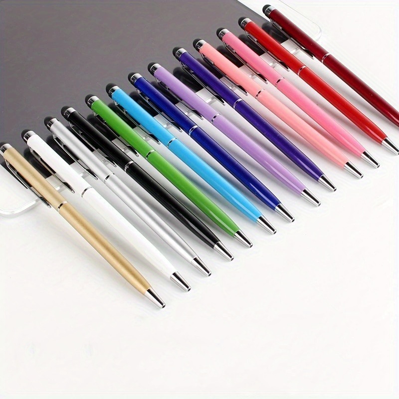 Mélanger la couleur 100pcs-Stylos à bille universels 2 en 1 pour écran  tactile,en métal, pour iPhone, Samsung