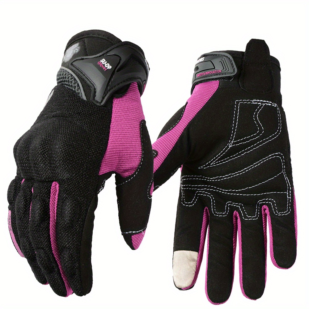 Scoyco Nueva mujer motocicleta guantes armadura transpirable guante  femenino antideslizante MBX/MTB/ATV deporte rosa Dirt Bike guantes pantalla  táctil