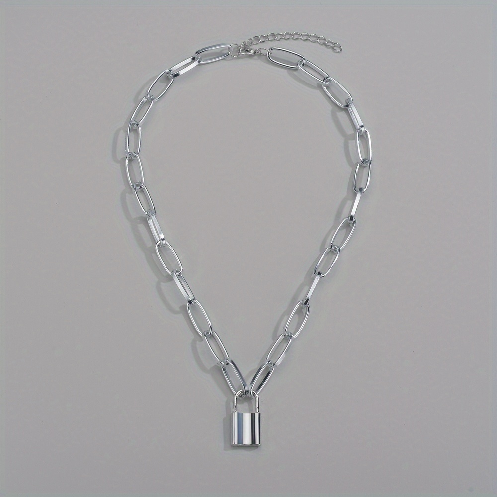Trendy Men's Stainless Steel Lock Tassel Pendant Necklace Padlock Chain  Stainless Steel Punk Choker - Temu Germany