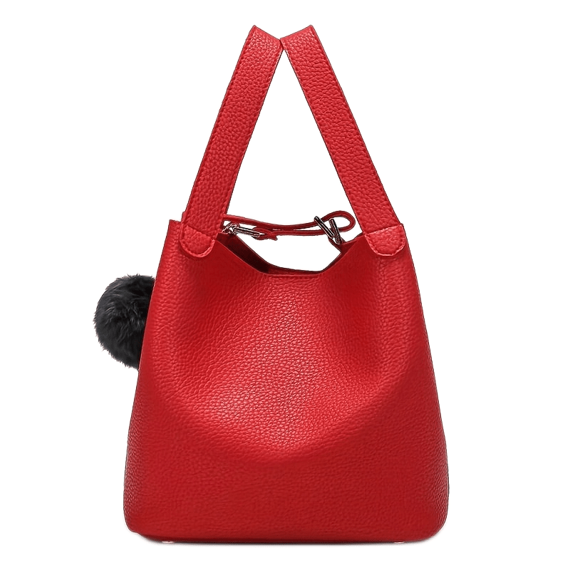 Minimalist Colorblock Bucket Bag, All-match Turn-lock Shoulder Bag, Women's  Classic Bag - Temu