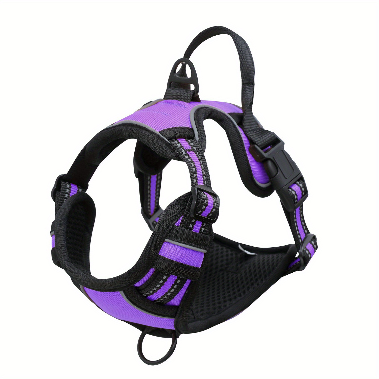 TEMU 1pc No-pull Dog Harness, Adjustable Dog Vest Harness For Easy Walking With Reflective Strips, Durable Oxford Material, Suitable For Medium And