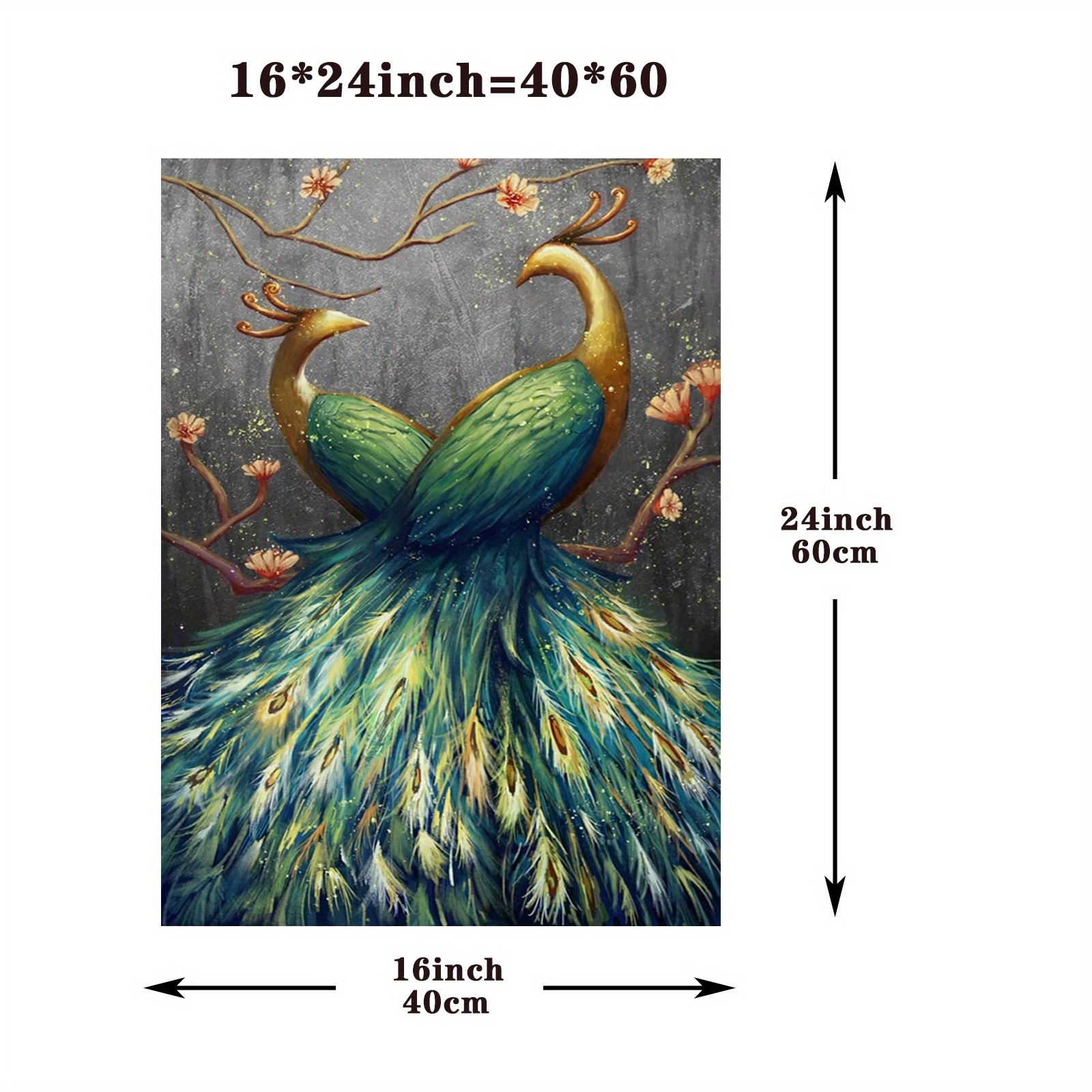 Pluma de pavo real Peacock 60cm