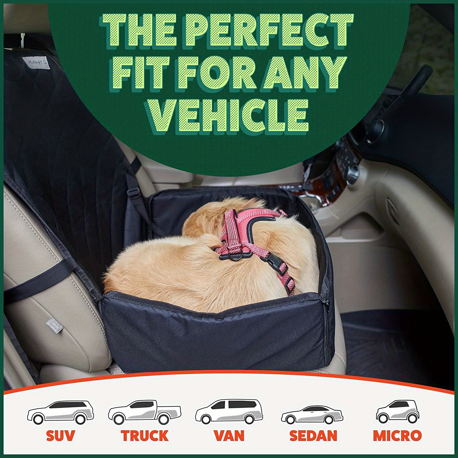 Pets Dog Hammock Car Seat Cover Back Seat Waterproof 3-in-1 Protector  Against Dirt for Sedan SUV 