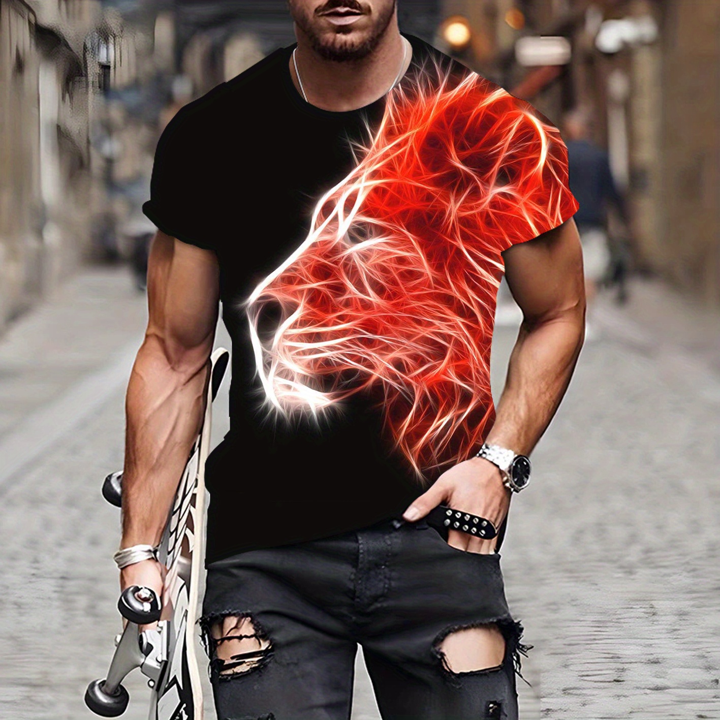 T shirt Graphique Pour Homme Avec Impression Numérique 3D De - Temu France