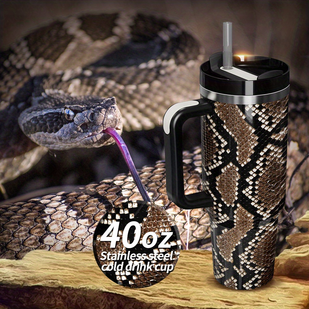 Leopard Print-3 40oz Tumbler with Handle Insulated Stainless Steel