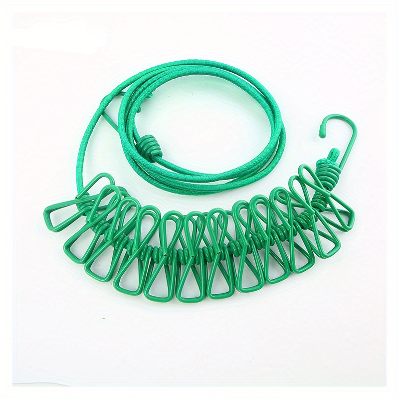 Portable Travel Clothesline With 12 Clothespins Windproof Retractable