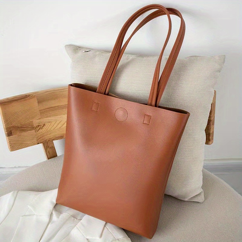 Large Capacity Tote Bag PU Leather Shoulder Bag