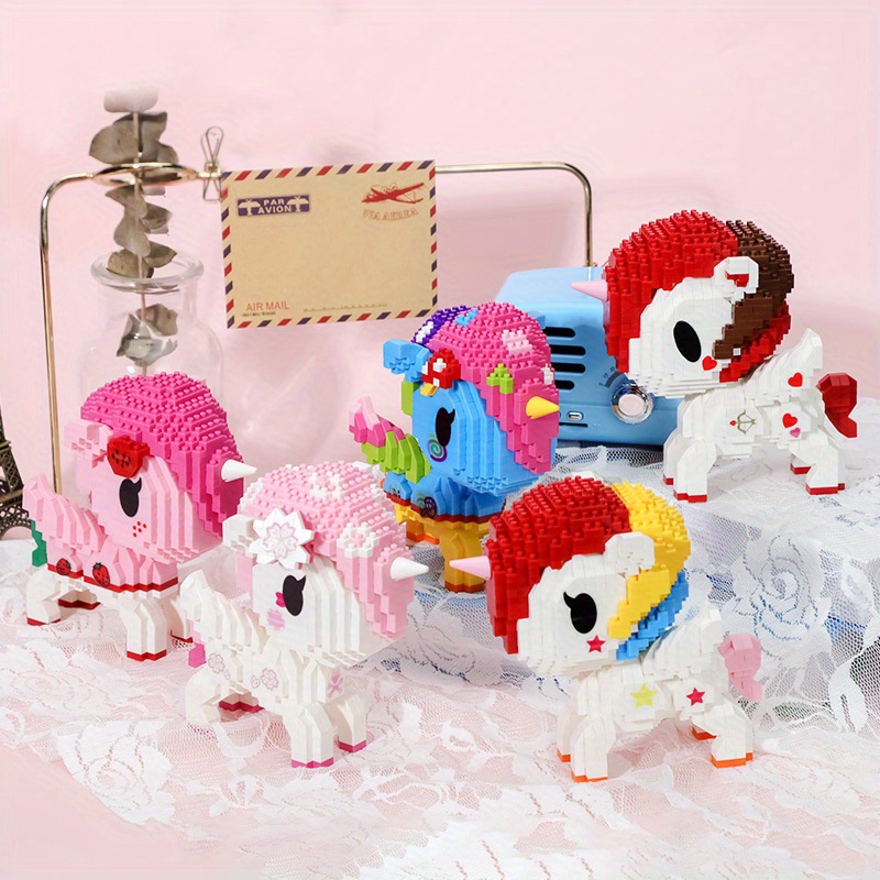 Cute Unicorn Building Blocks Toy, Creative Diy Fantasy Building Blocks