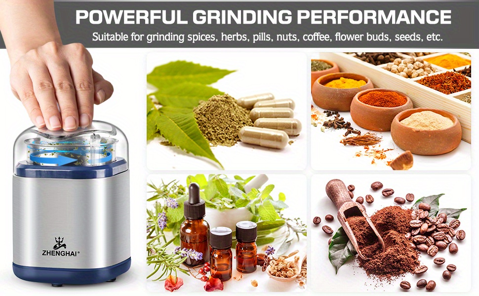Tiitstoy Electric Herb Grinder Spice Grinder Compact Size, Easy On/Off,  Fast Grinding for Flower Buds Dry Spices Herbs, Coffee Grinder Electric,  Spice