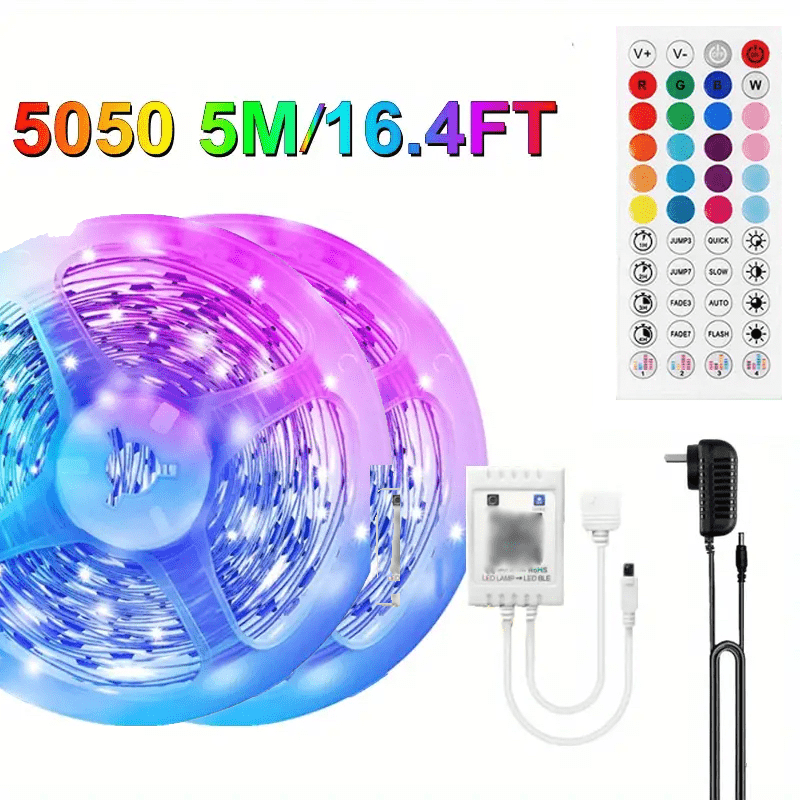 32.8ft (2 Rolls Of 16.4ft) Bedroom Led Strip Lights, 44 Key Remote Control  Led Lights, Color Changing Led Lights, For Game Room, Indoor, Home  Decoration, Living Room, Halloween, Christmas, Gift Decoration 