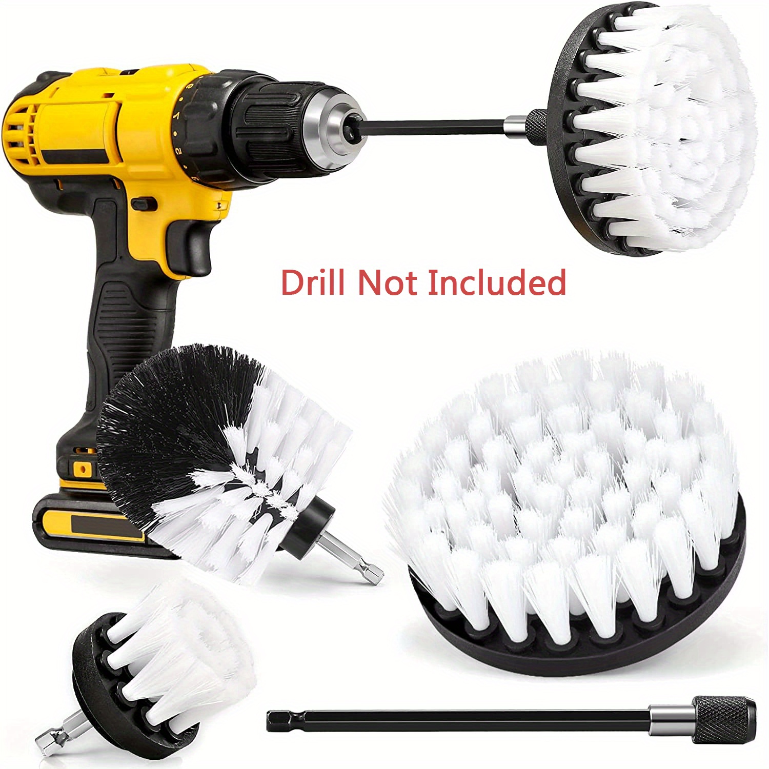 Electric Drill-brush Kit Power Scrubber Brush For Carpet Bathroom Surface  Tub Furniture Shower Tile Tires Cleaning Tool - Temu