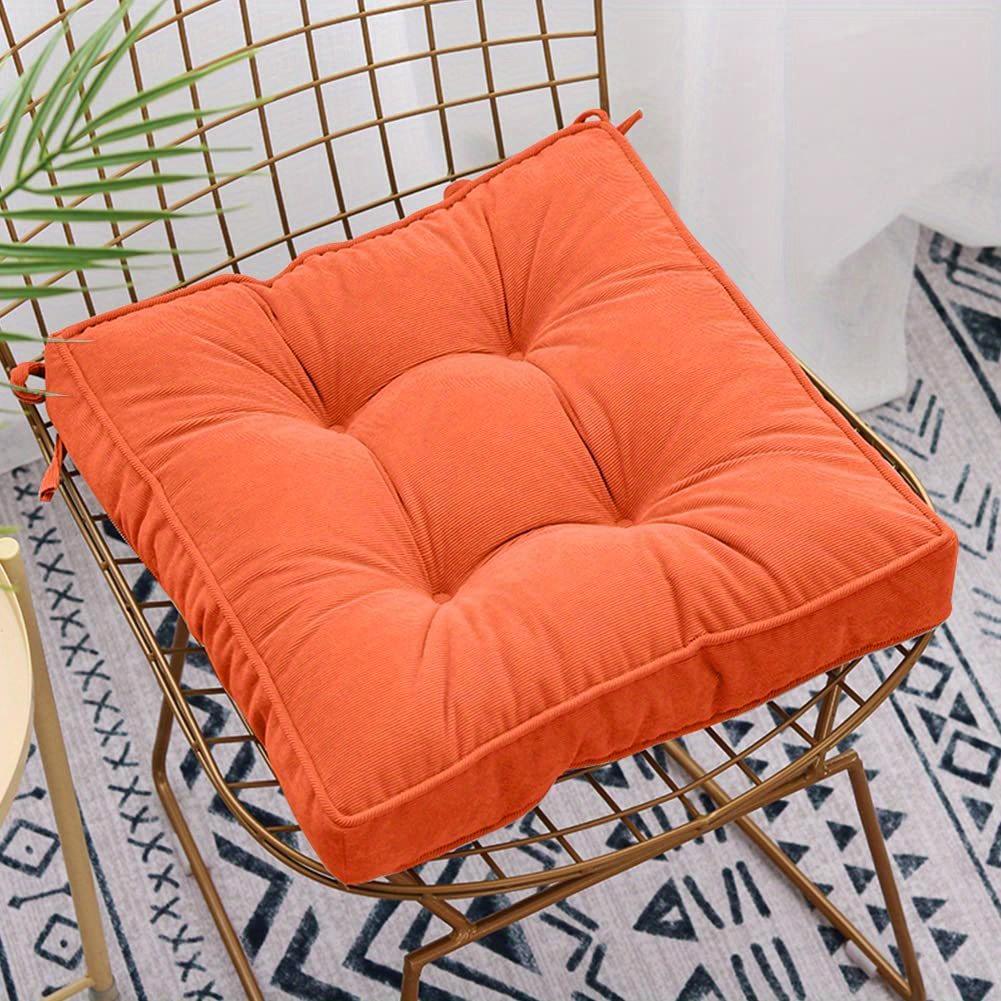 4PCS Chair Cushion Pads Tie On Thick Soft Seat Cushion Patio