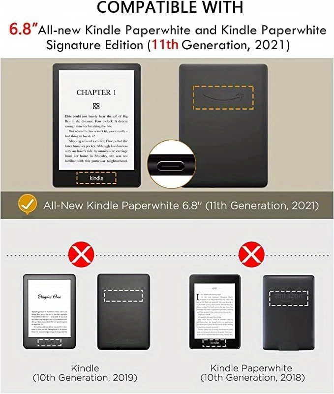 Étui pour Kindle Paperwhite 2023, Kindle 11e génération 2021, 6,8, avec  dragonne et fonction veille automatique intelligente, édition signature,  gris brun : : High-tech